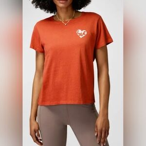 Spiritual Gangster Lila Heart Tee In Orange